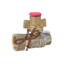Brass Straight Lockable Ball Valve with Copper Handle